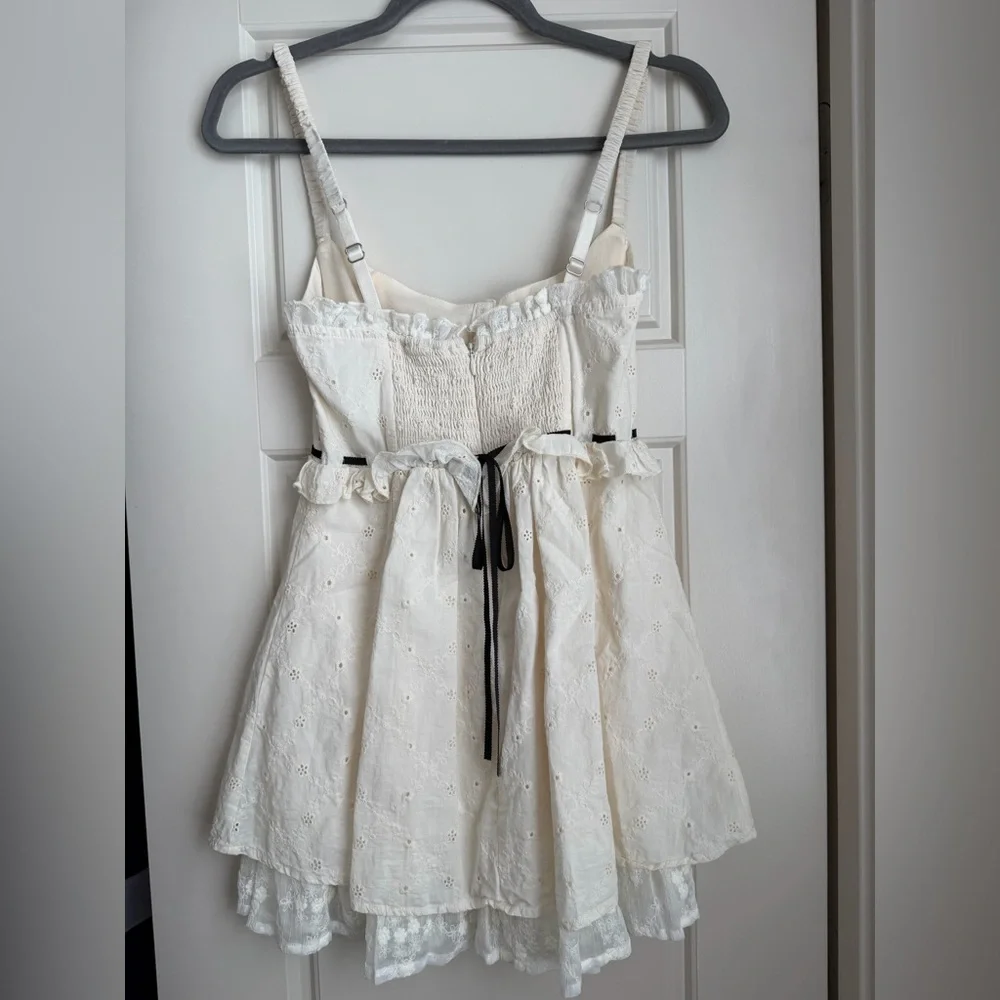 For Love & Lemons Sora Eyelet Mini Dress Size XS - Picture 2 of 5
